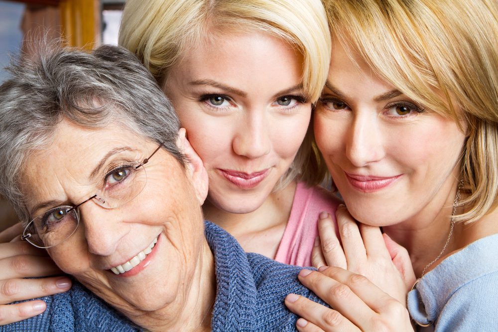 Three Generations of Women Smiling
